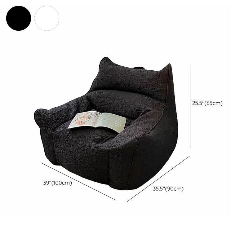 Black bean bag chair with ottoman