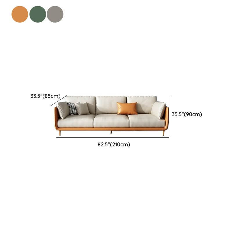 Grey and ivory sofa on display