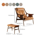 Brown foam-filled seat of the Scandinavian-style recliner