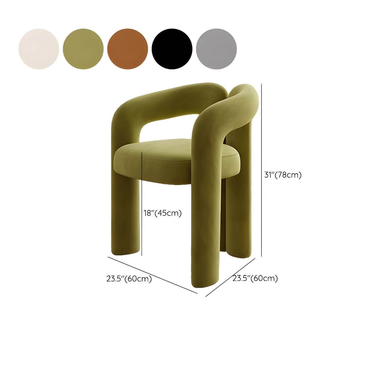 Elegant Upholstered Vanity Stool with backrest