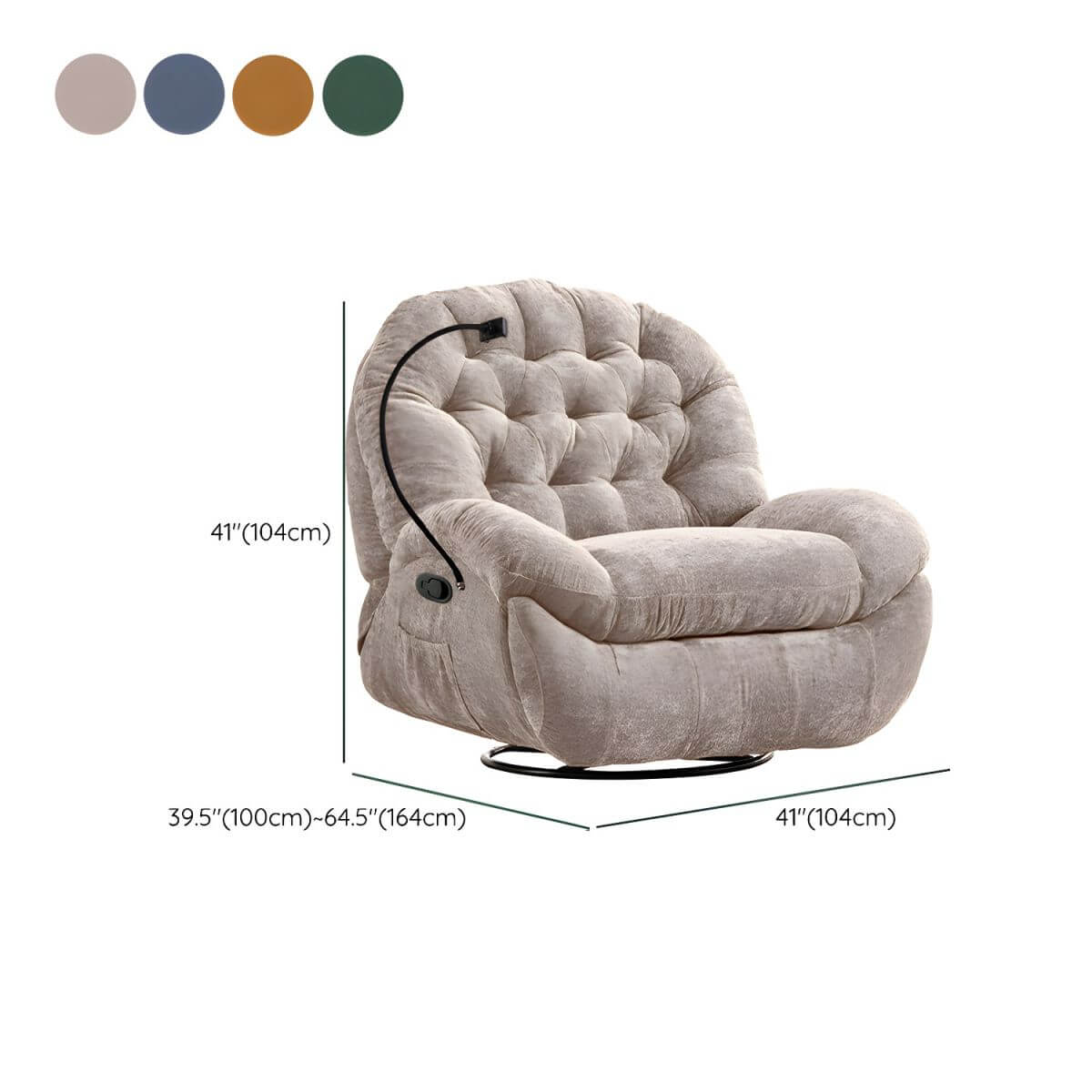 Living room featuring the Elegant Velvet Recliner