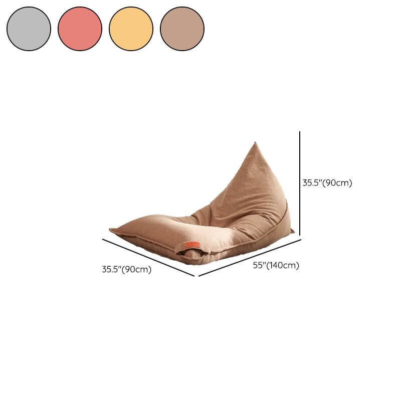 Flannel bean bag lounger in brown color