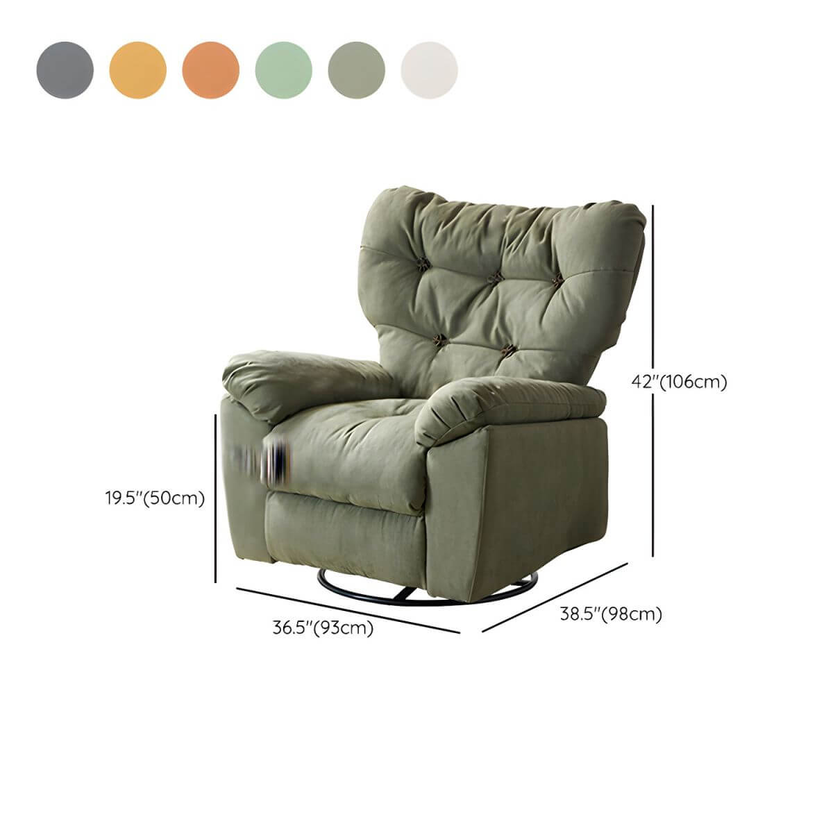 Turquoise Suede Recliner for Small Spaces