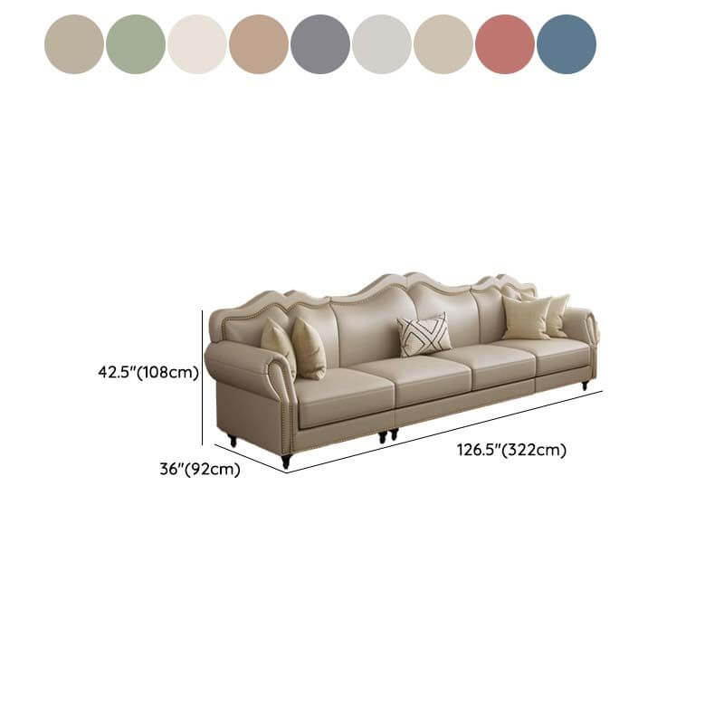 Modern furniture design with leather sofa