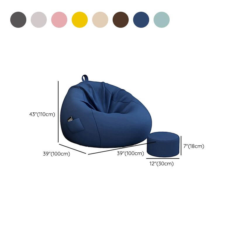 Fabric Round Classic Bean Bag in Yellow