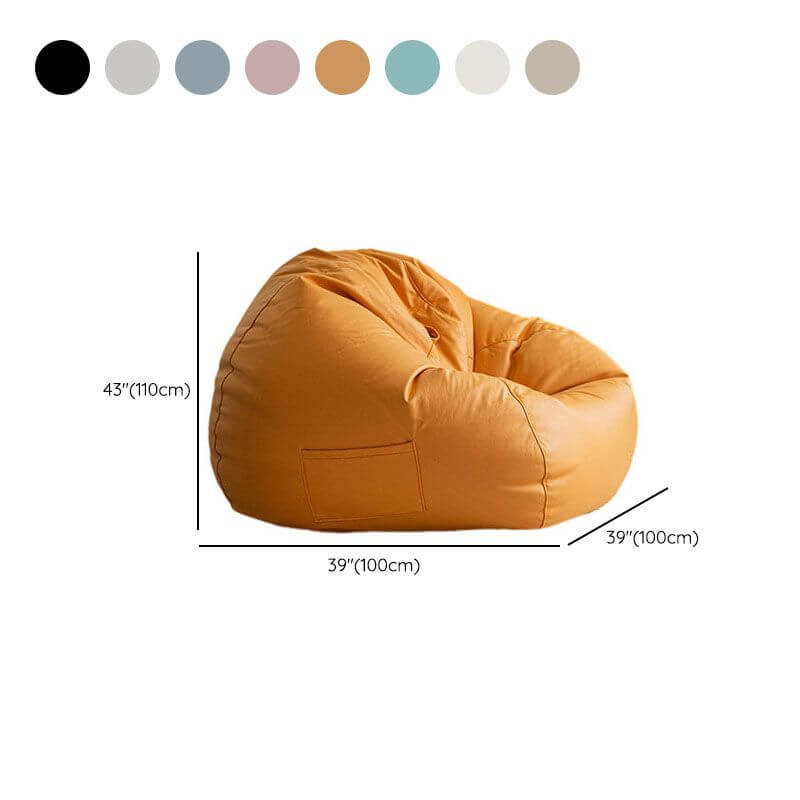 Faux Leather Lazy Bean Bag Chair in grey