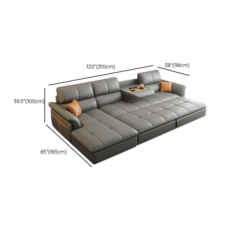 Functional L-Shape Sofa Chaise Front View