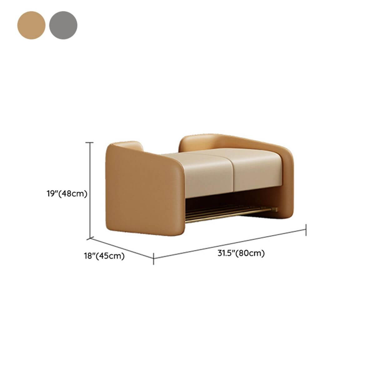 Glam Ottoman featuring sponge seat fill