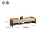 Glam leather ottoman in beige and orange colors