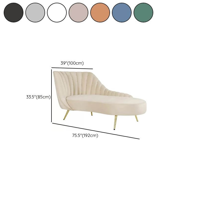 Glam Left-facing Chaise Chair in Gray Suede