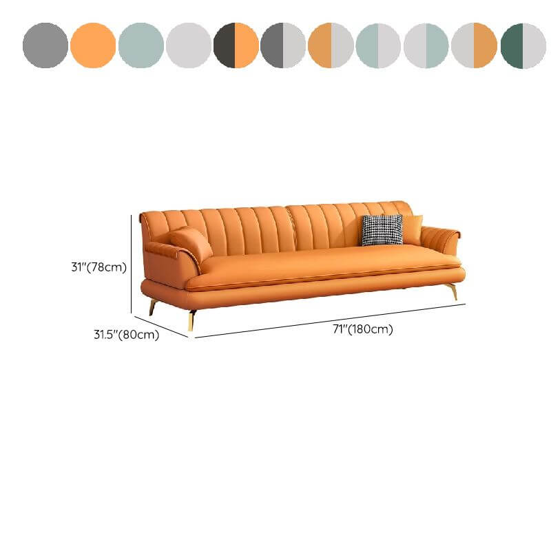 Luxury sofa with plush cushions and pillows