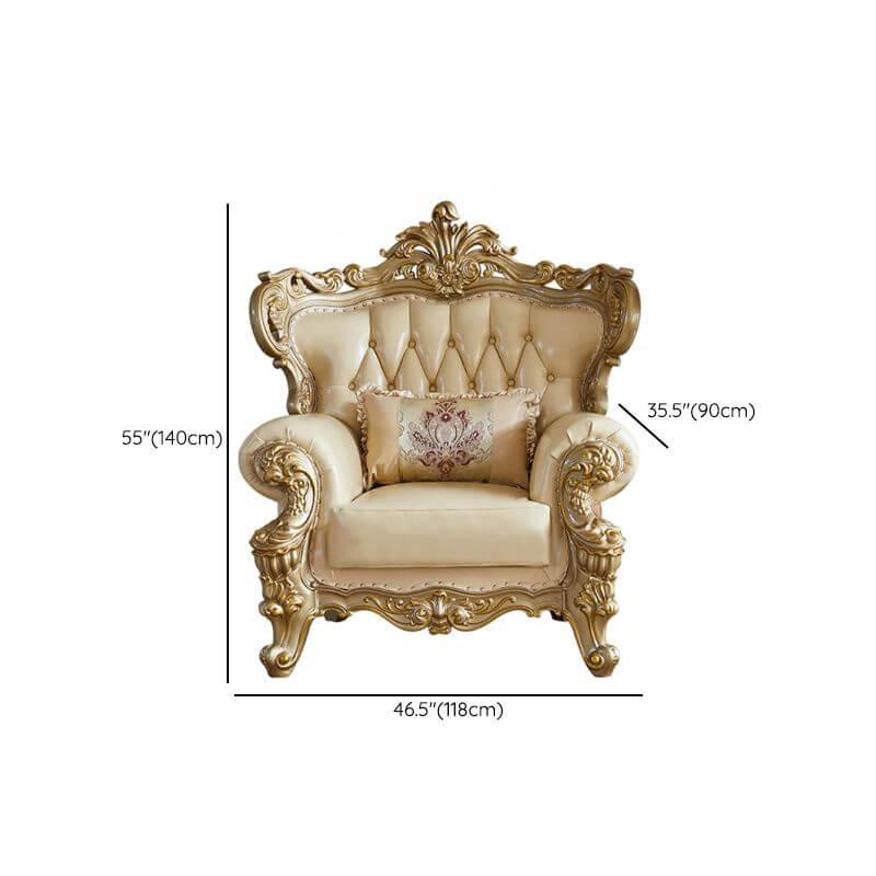 sophisticated single sofa with glam style