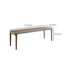 Cushioned seat of grey living room bench