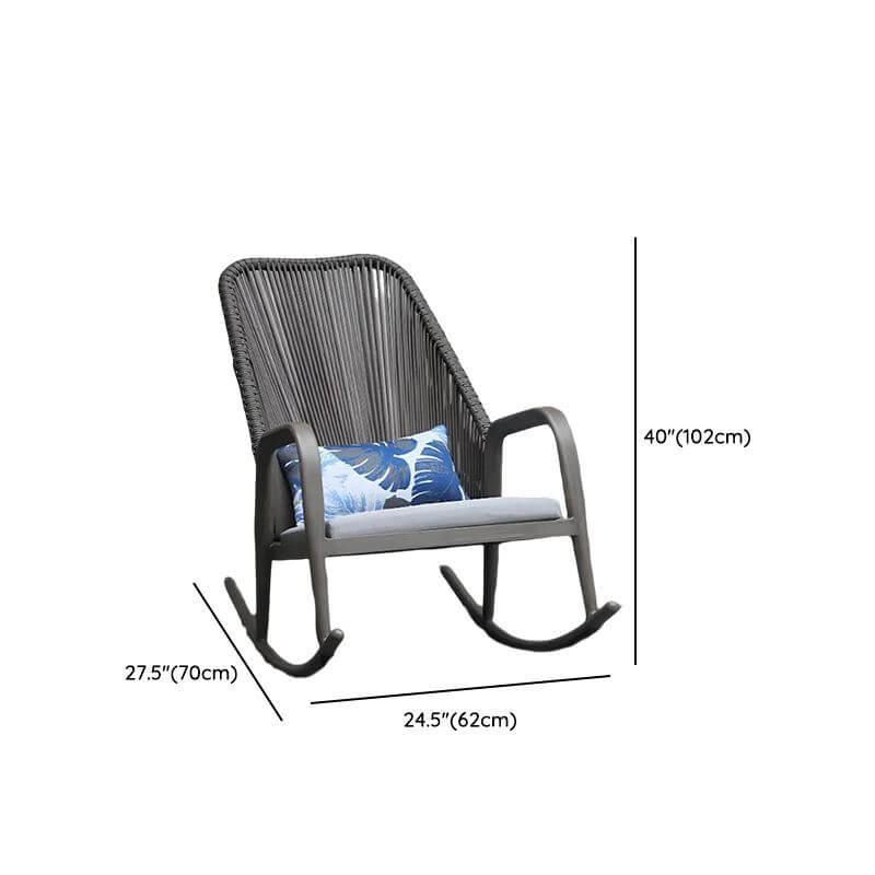 Elegant Upholstered Grey Rocking Chair