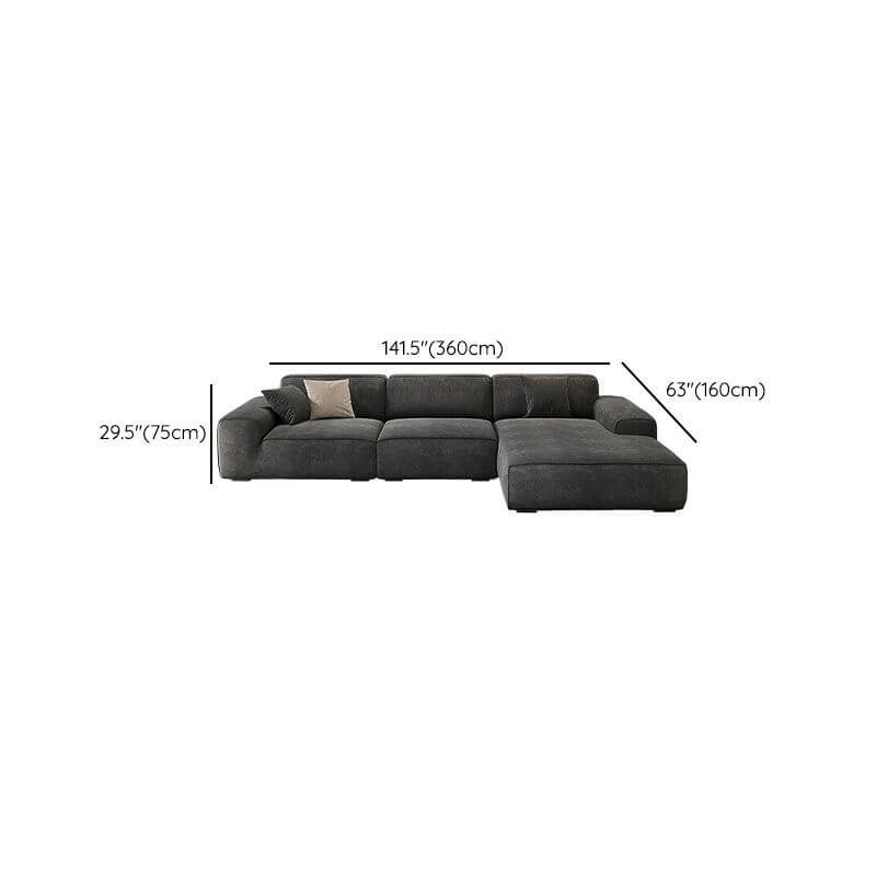 Horizontal sofa with plush cushions