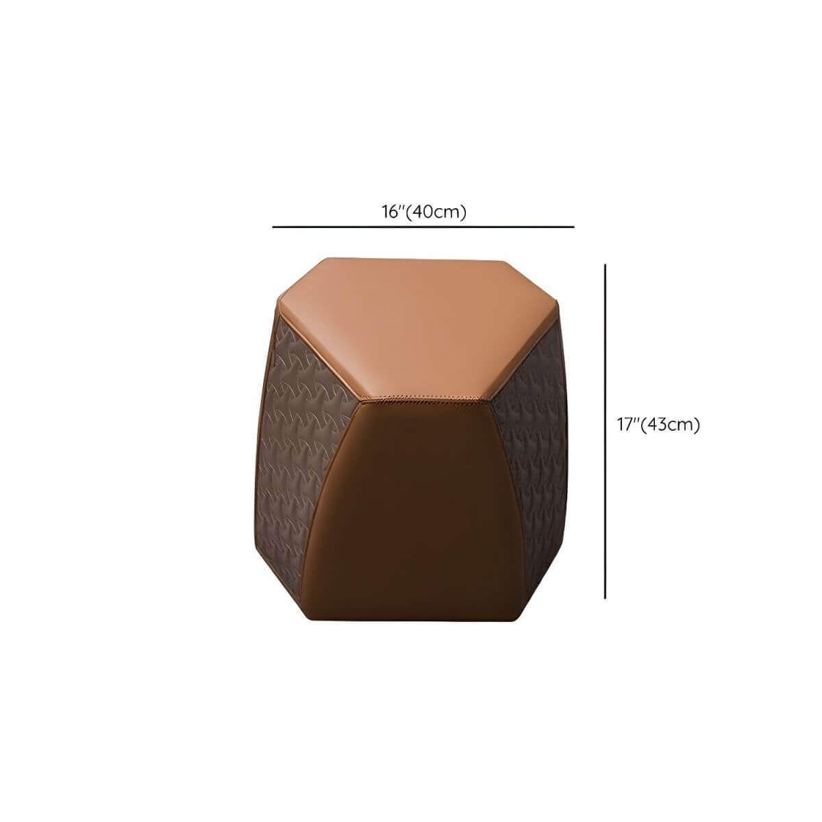 Premium Leather Pouf with Wooden Frame