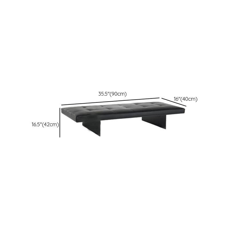 ink minimalist upholstered bench black front view