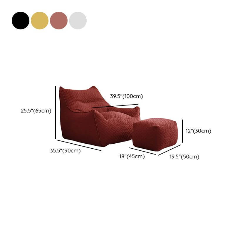 Ink maroon plastic fabric sack chair front view