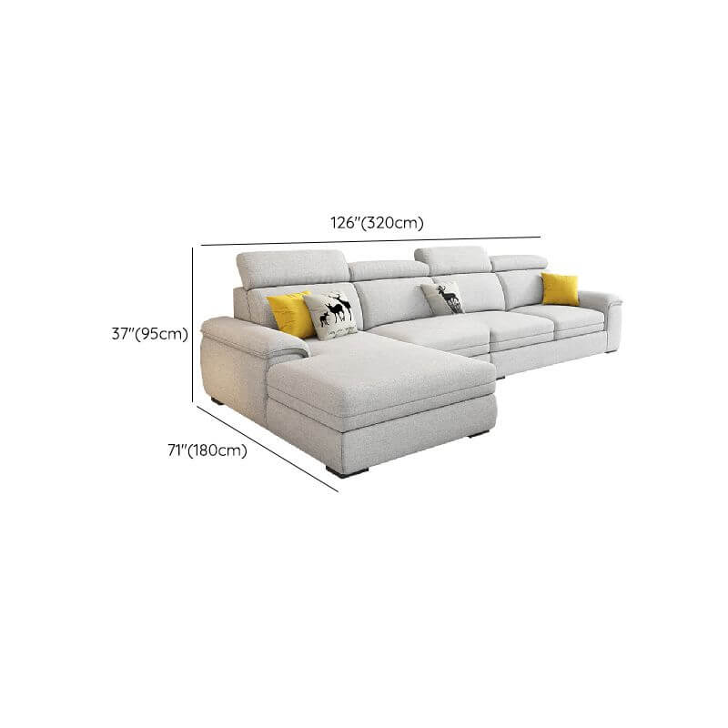 Reclining feature of the L-Shape sofa