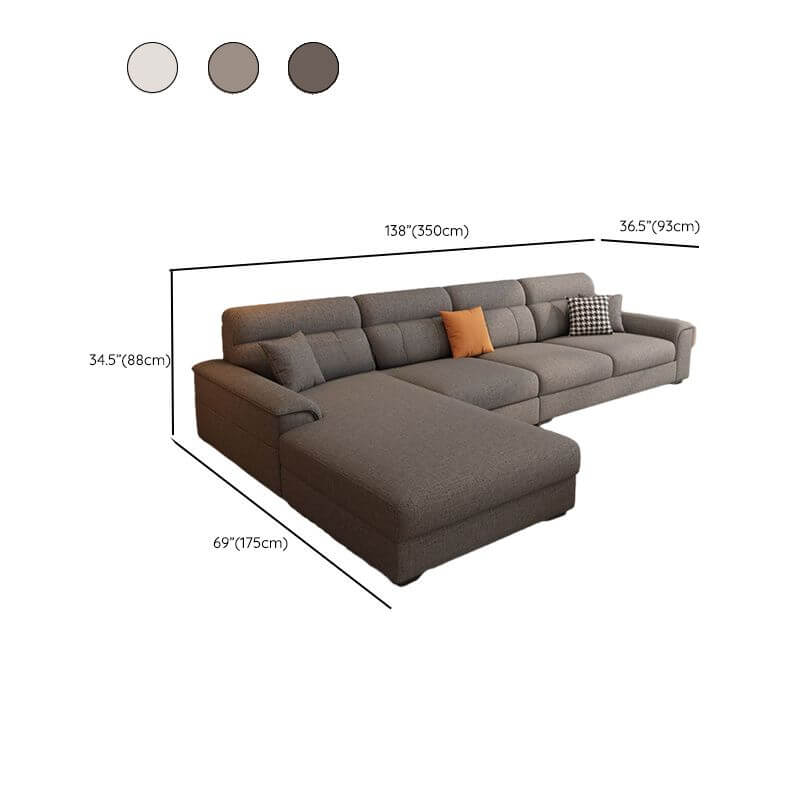 Modern leather sofa in living room