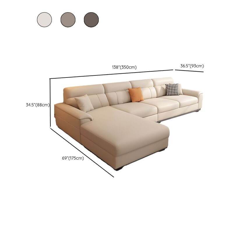 Leather upholstered sofa in modern interior