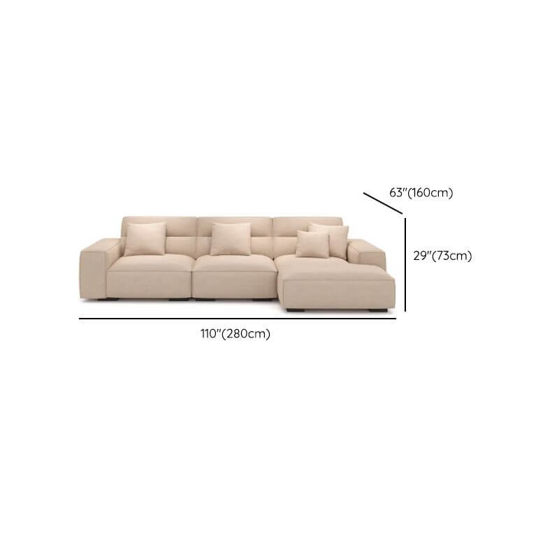 Reclined position of L-shape sofa