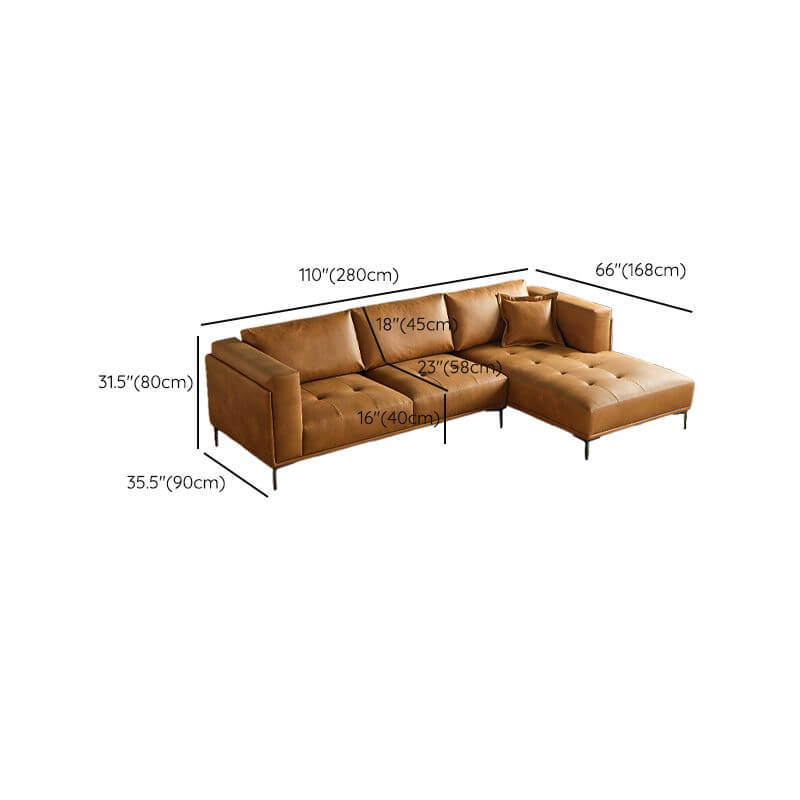 Right-hand facing sofa with button-tufted design