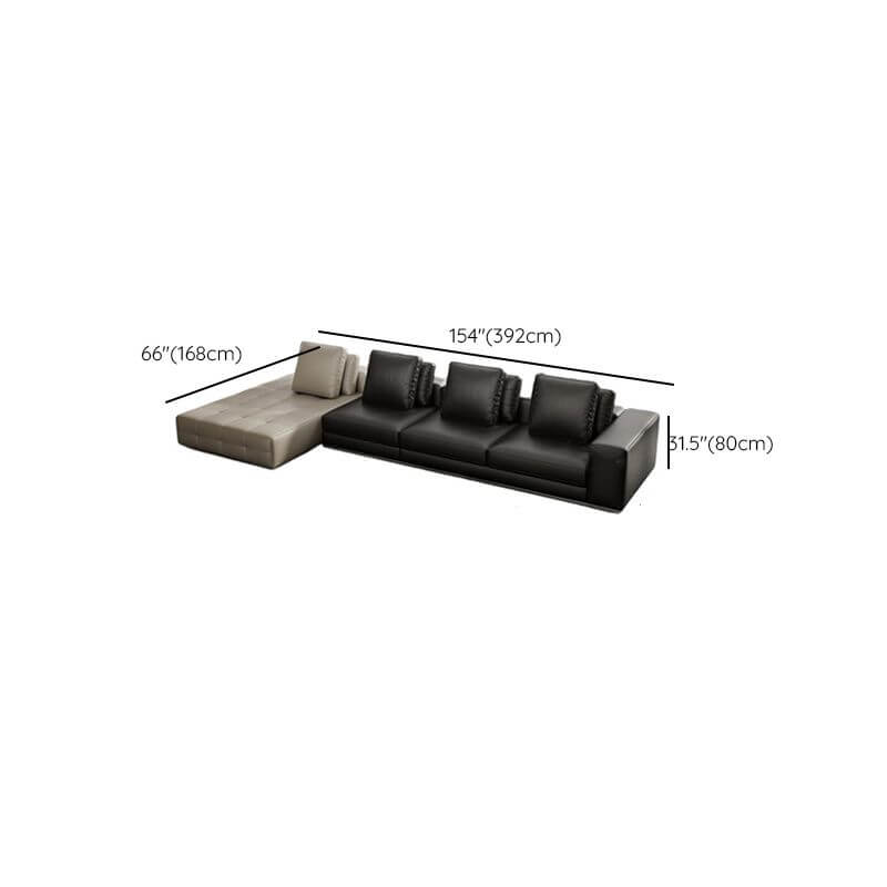 Versatile black sofa configuration
