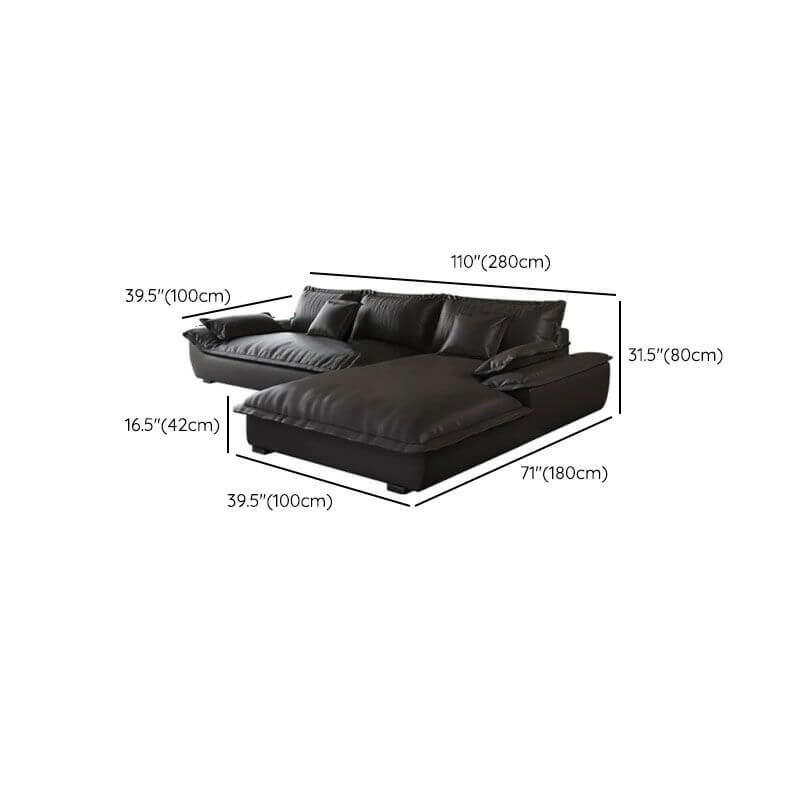 L-Shape Sofa Chaise in Black