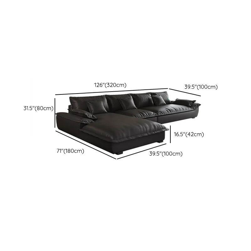 Elegant black sofa chaise