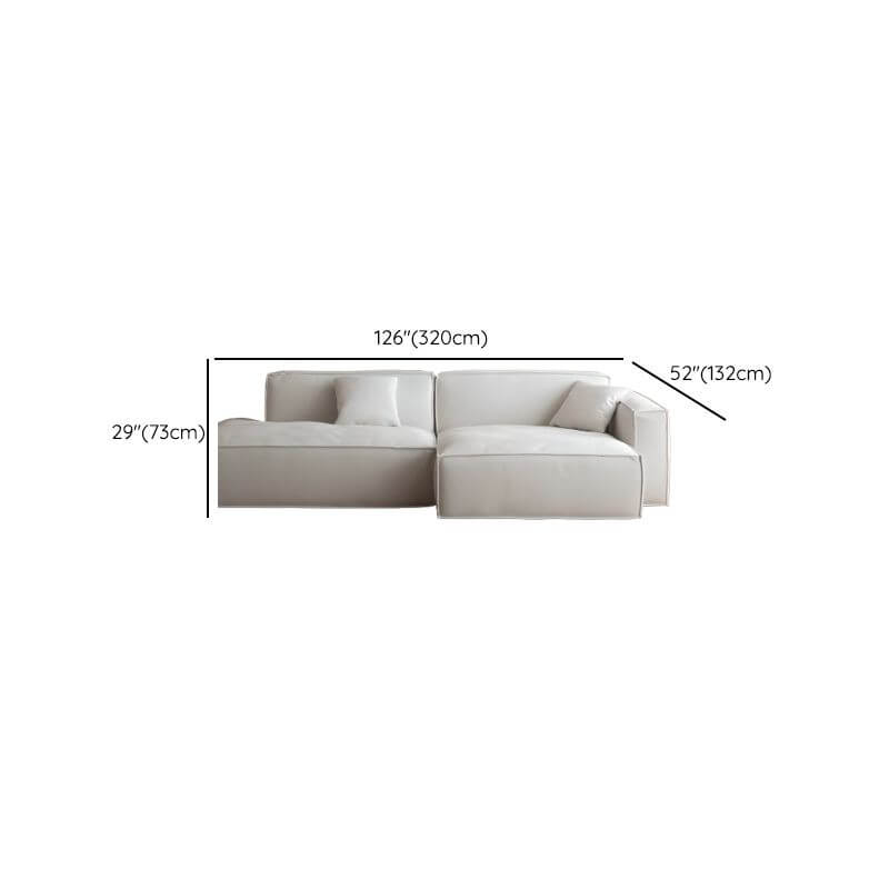 L-Shape Sofa Chaise Light Gray Side View