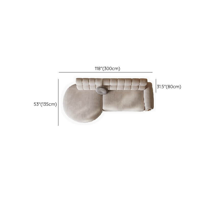 Soft-white polyester blend sofa