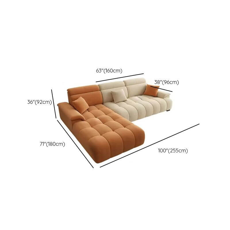 L-Shape Sofa Chaise from the side profile