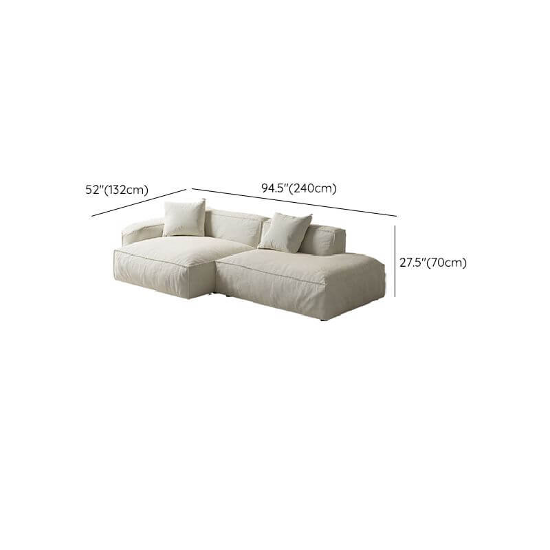 Stylish white upholstery on L-Shape sofa