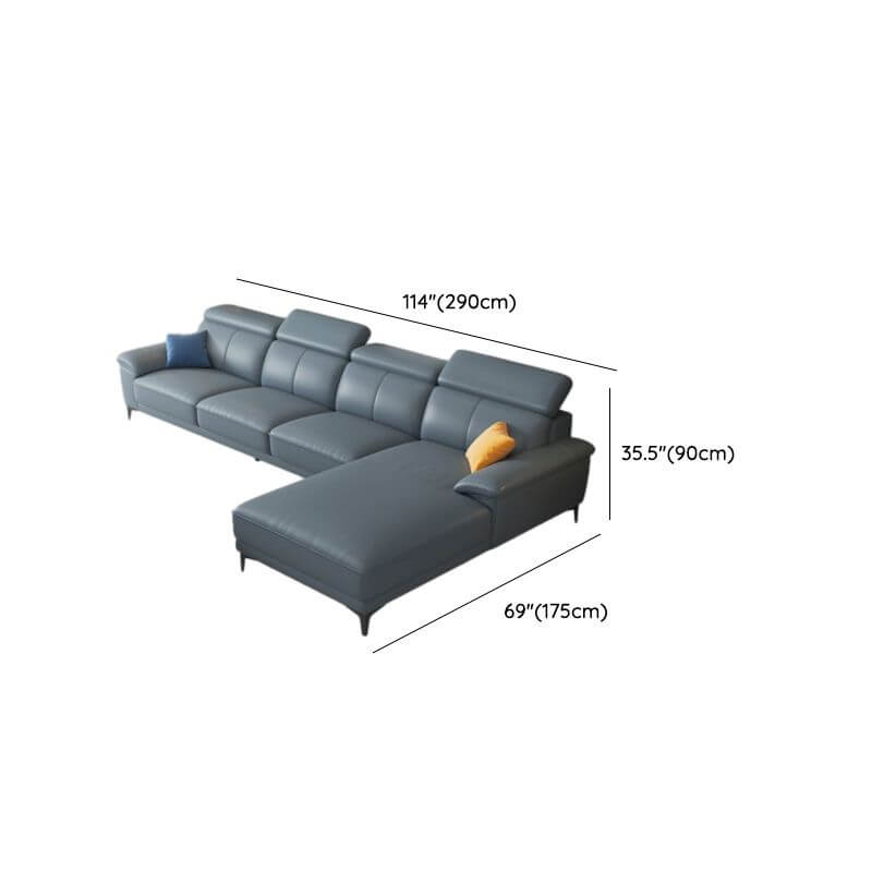 Cozy chaise section of the sofa