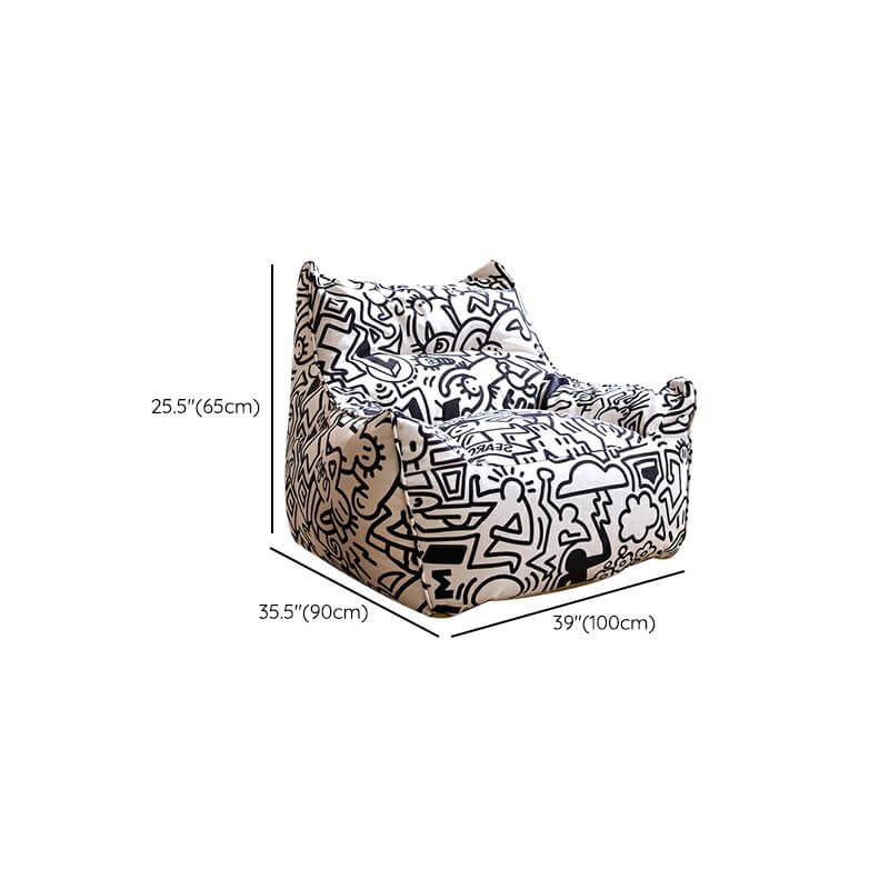 Bean bag chair with fun cartoon pattern