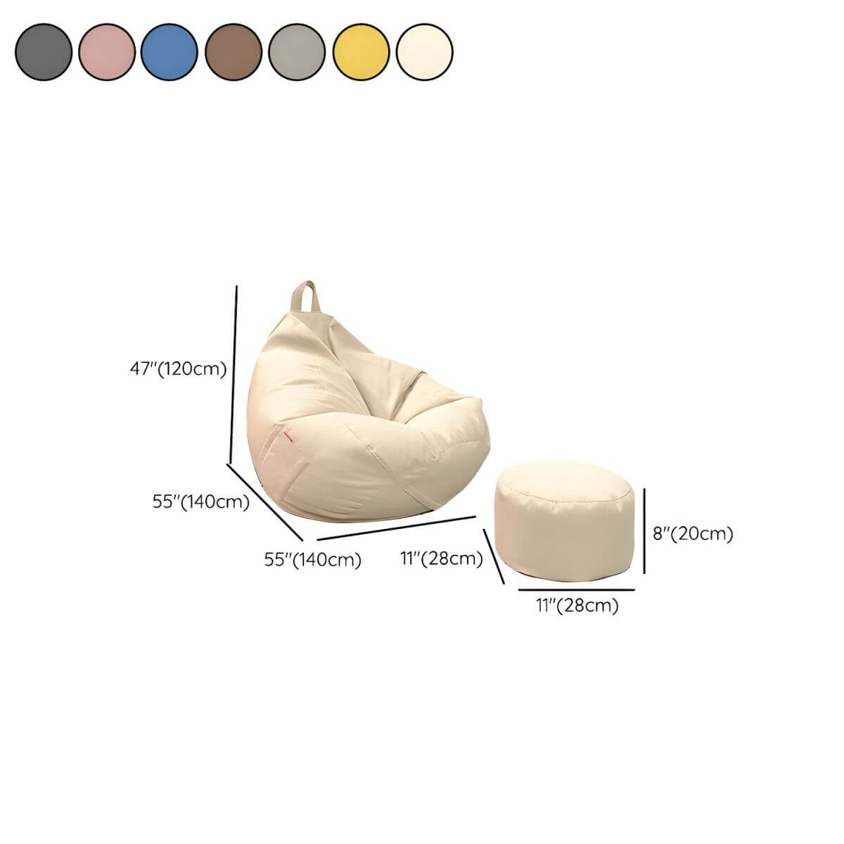 Large indoor bean bag chair in coffee