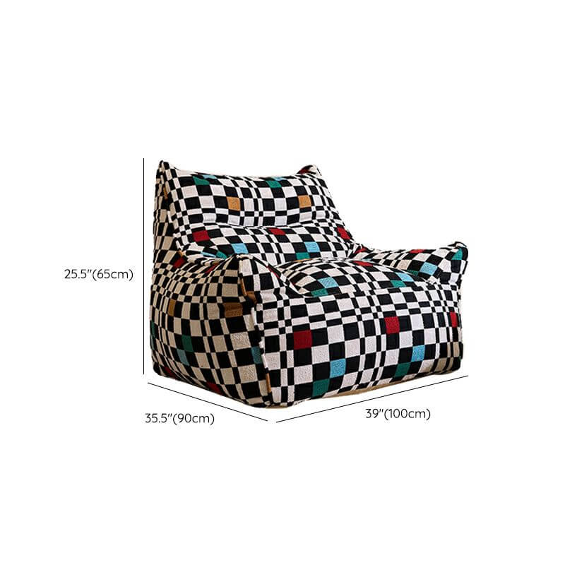 Stylish plaid bean bag chair for living room