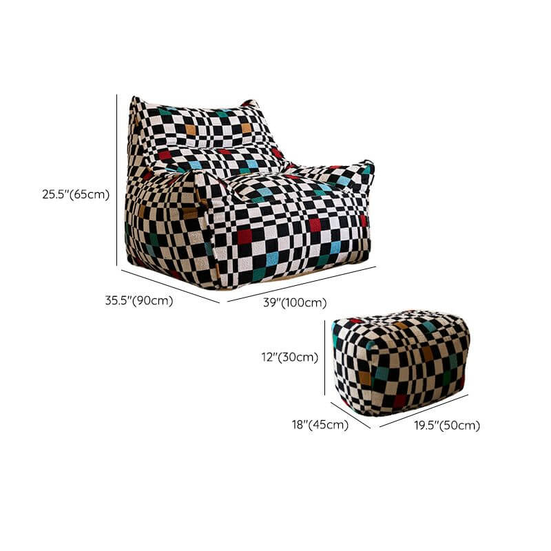 Modern fabric chair with plaid design