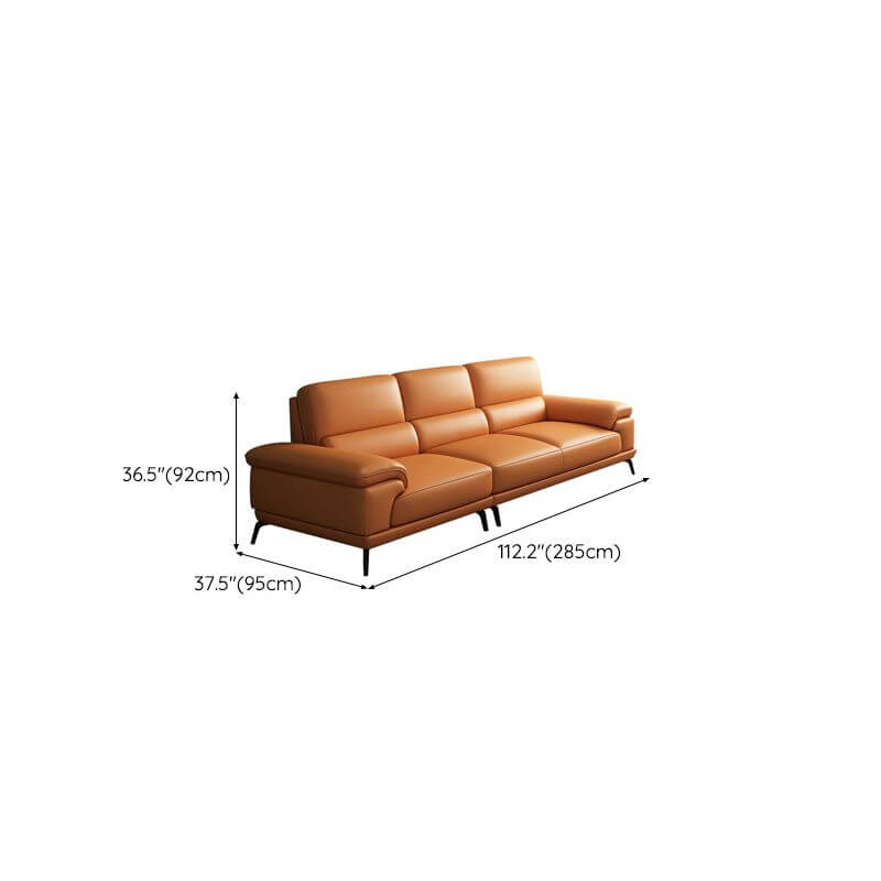 Leather Cushion Back Modular Sofa in modern living room