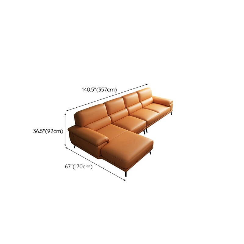 Comfortable seating arrangement with leather sofa