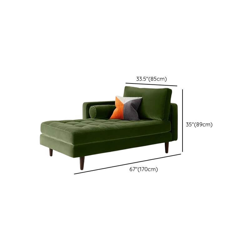 Lime green corner unit chaise with 3 pillows