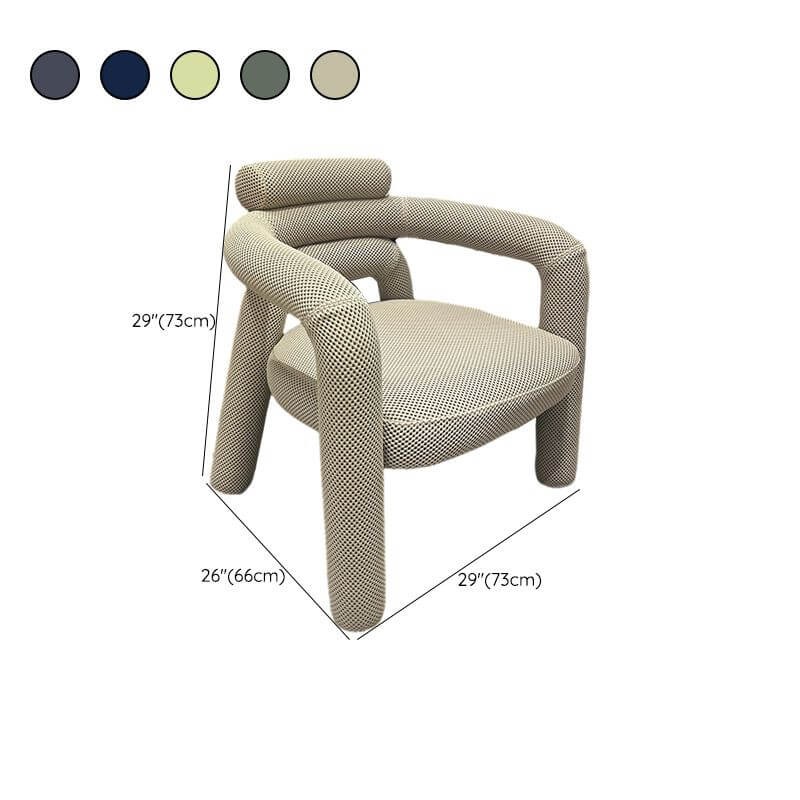 Ivory and dove grey armchair with fixed back