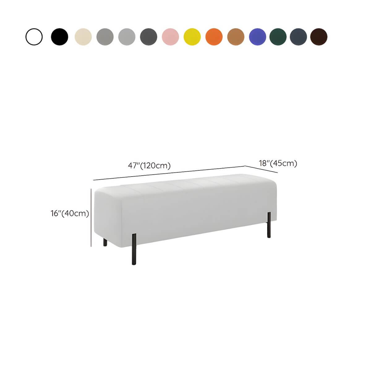 Modern Footstool Dark Gray Color