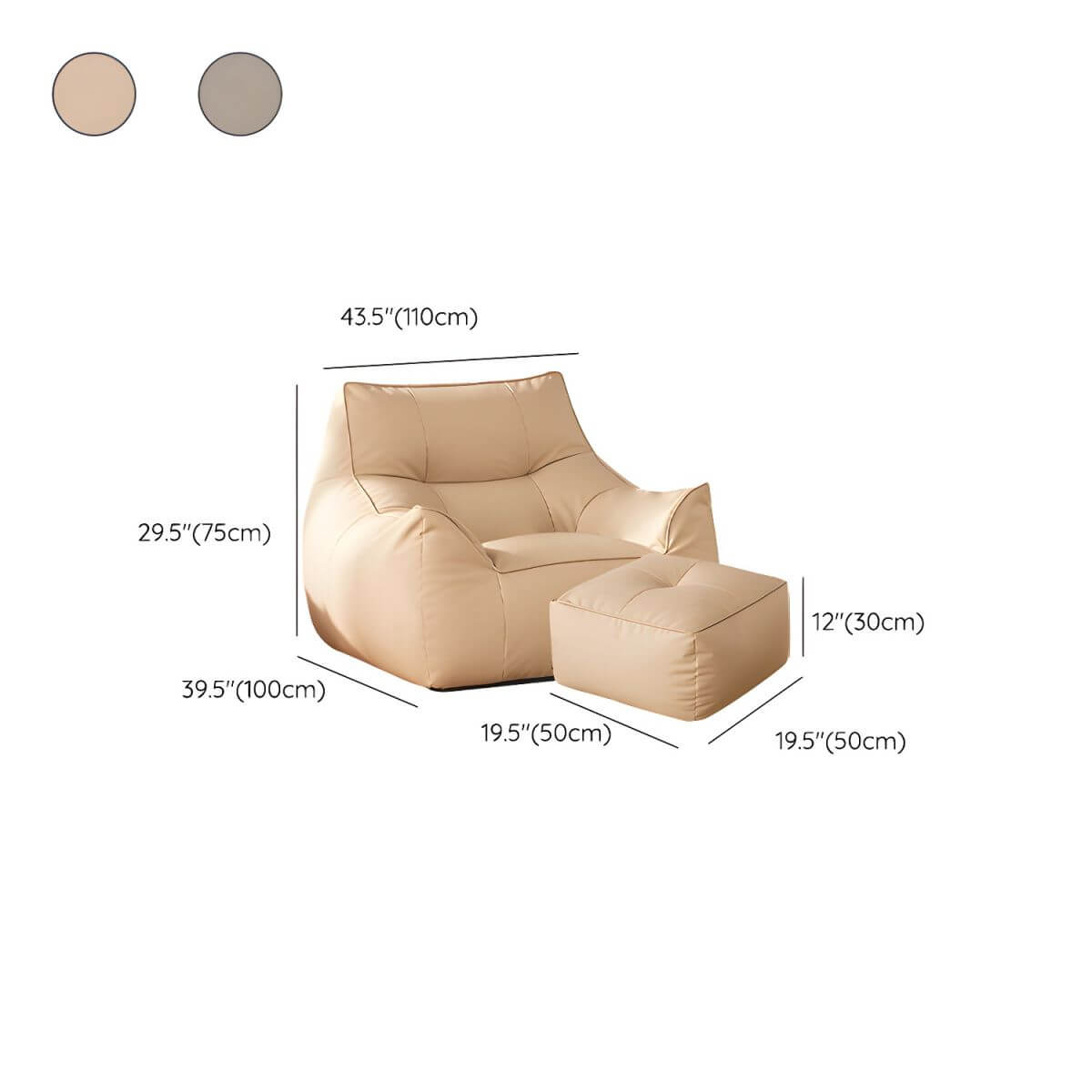 Solid color bean bag chair for adults