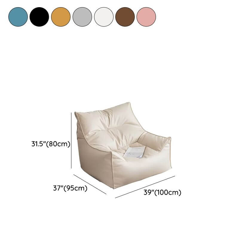 Blue faux leather bean bag chair perfect for relaxation