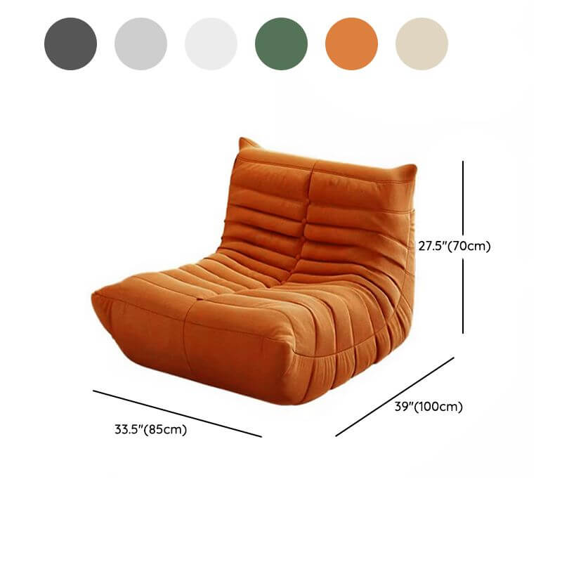Comfortable bean bag lounger in orange