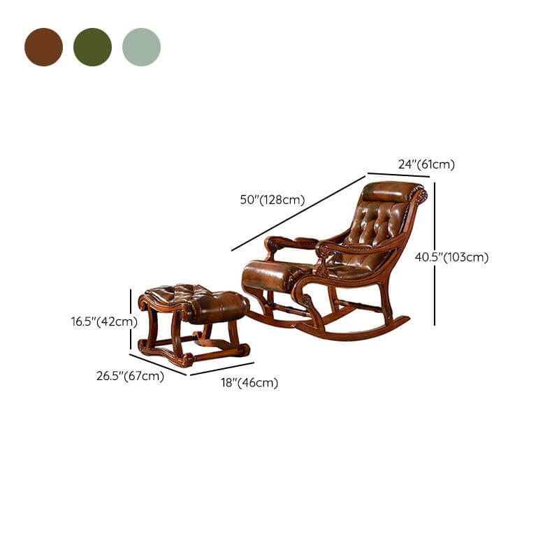 Sophisticated rocking chair with natural wood finish