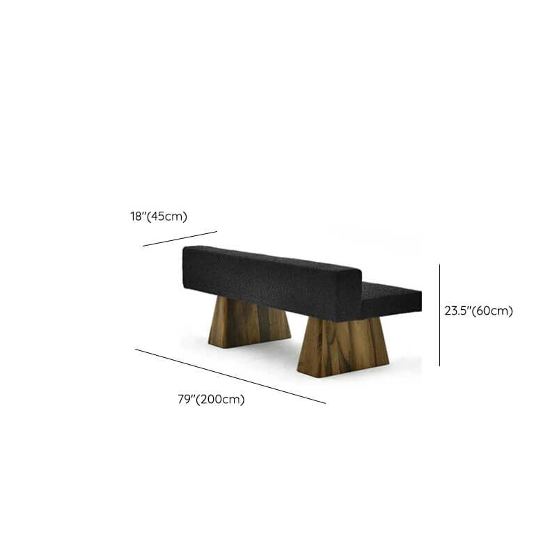 Wooden Dining Bench in Black Finish