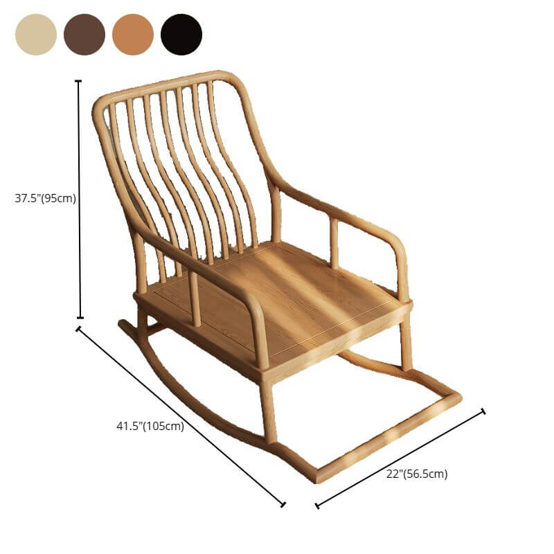 Rustic Wood Rocking Chair on Porch